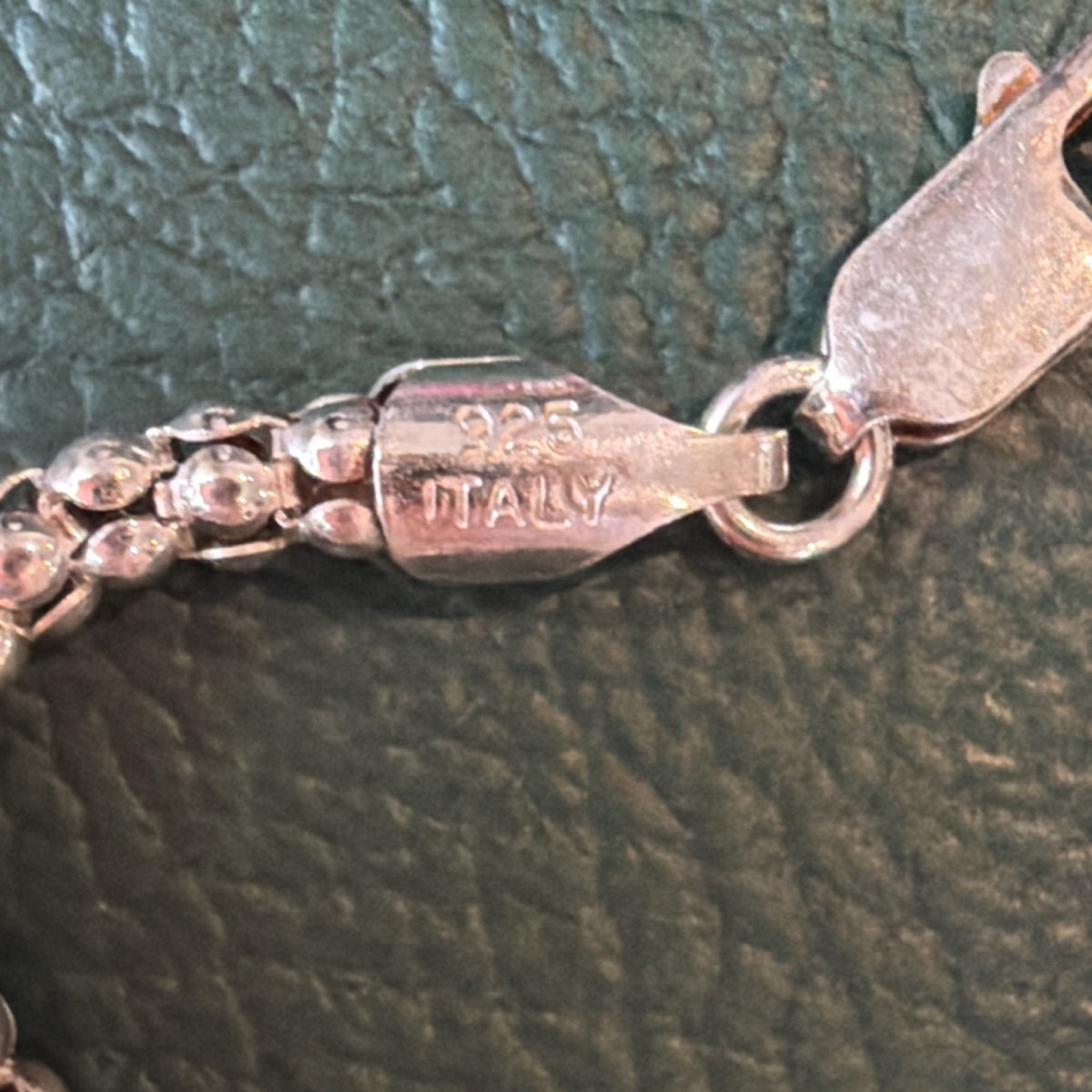 925 Sterling Silver Italian Ball Bead Chain Bracelet Lobster Clasp Italy 7.25