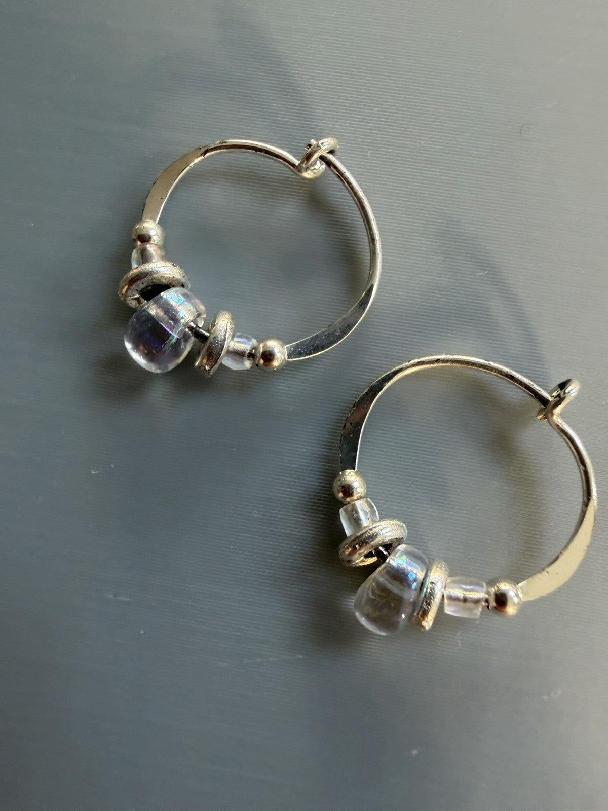 Petite Sterling Silver Gemstone  Hoop Huggie Earrings