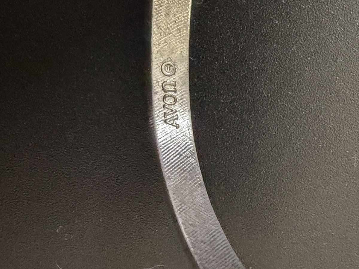 Vintage Avon Silver Tone Cuff Bracelet Signed Adjustable 