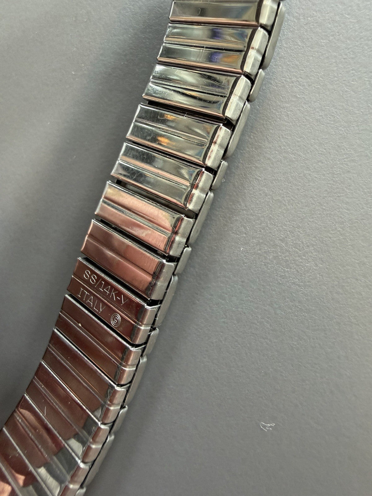 Milor Italy Stainless Steel & 14K YG Stretch Flex Bracelet
