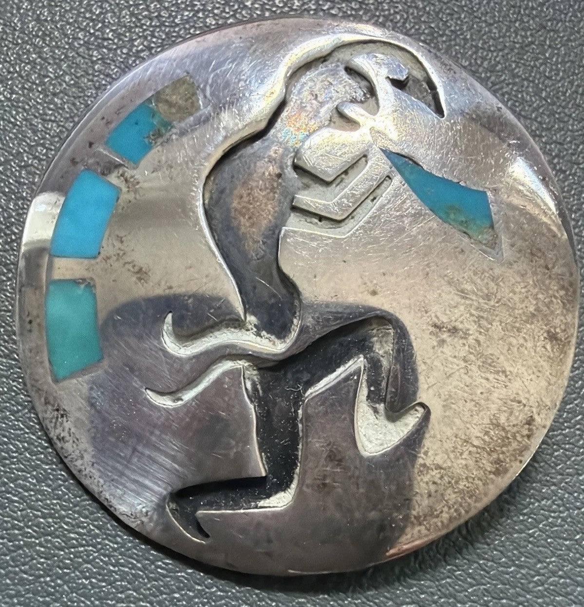 Vtg Sterling (possible EL) Native American Navajo Hopi Kokopelli Pendant/ Brooch