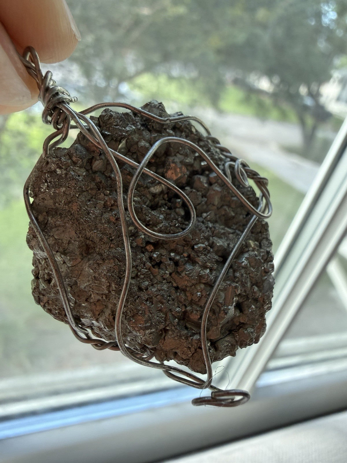 Handmade Gemstone Pendant Natural Pyrite Druzy Necklace Boho Jewelry
