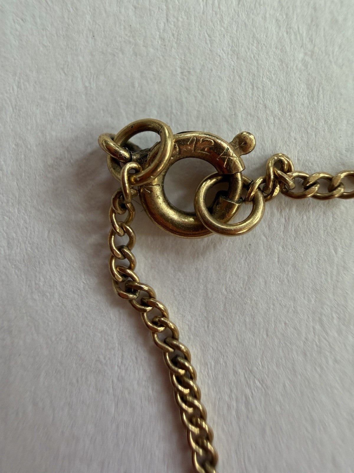 Double Heart And Pearl  Vintage 12k Gold Filled 9" “Fay & Al”