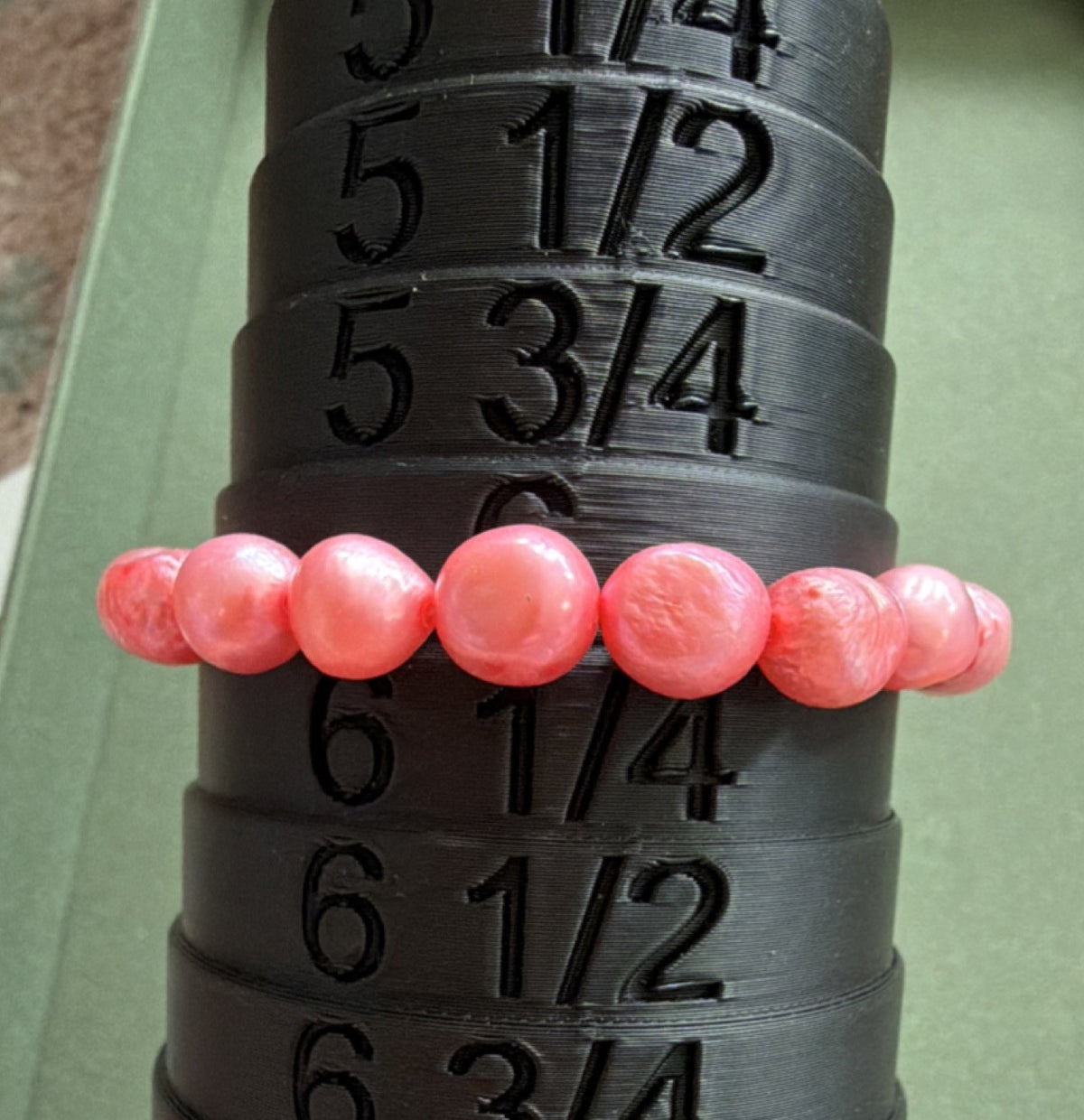 Pink Pearl Beaded Stretch Bracelet Round Beads No Closure 