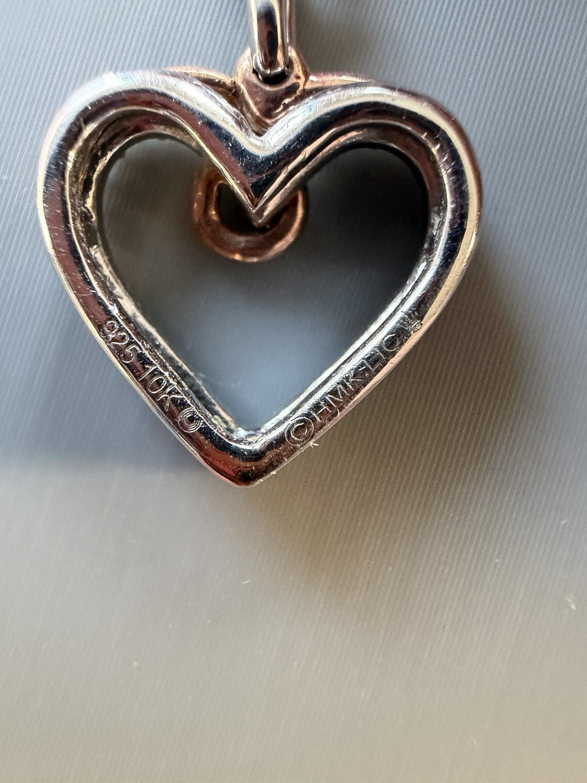 Hallmark Natural Diamond 10k & 925  Heart Pendant, Sterling Silver 18" Chain