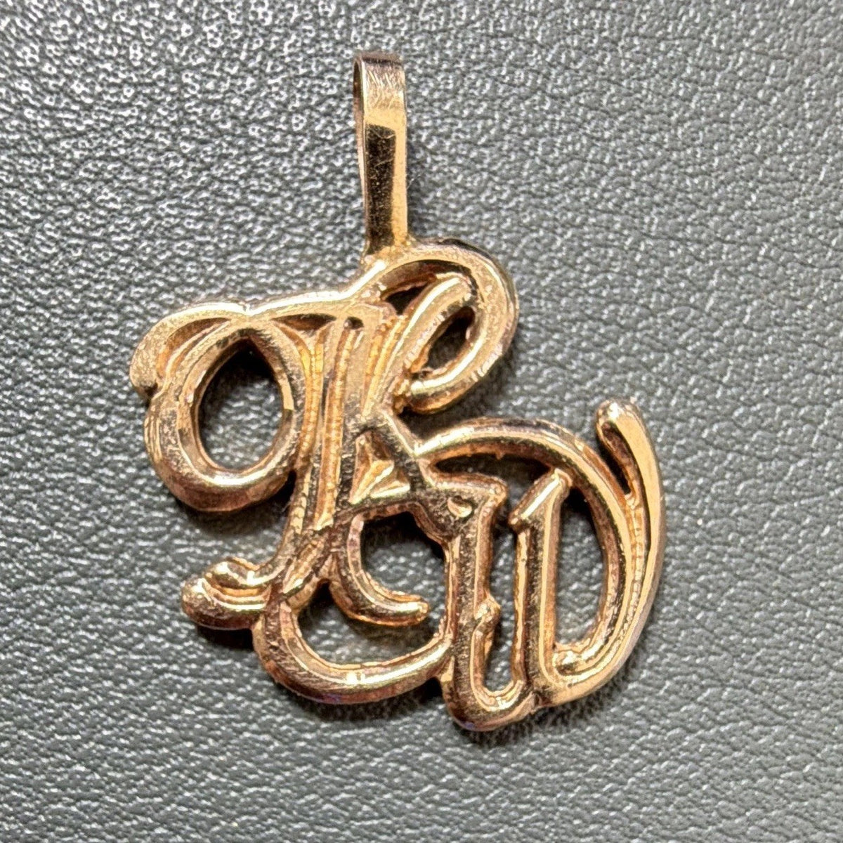 14K Yellow Gold monogram interlocking letter pendant charm 3.1g
