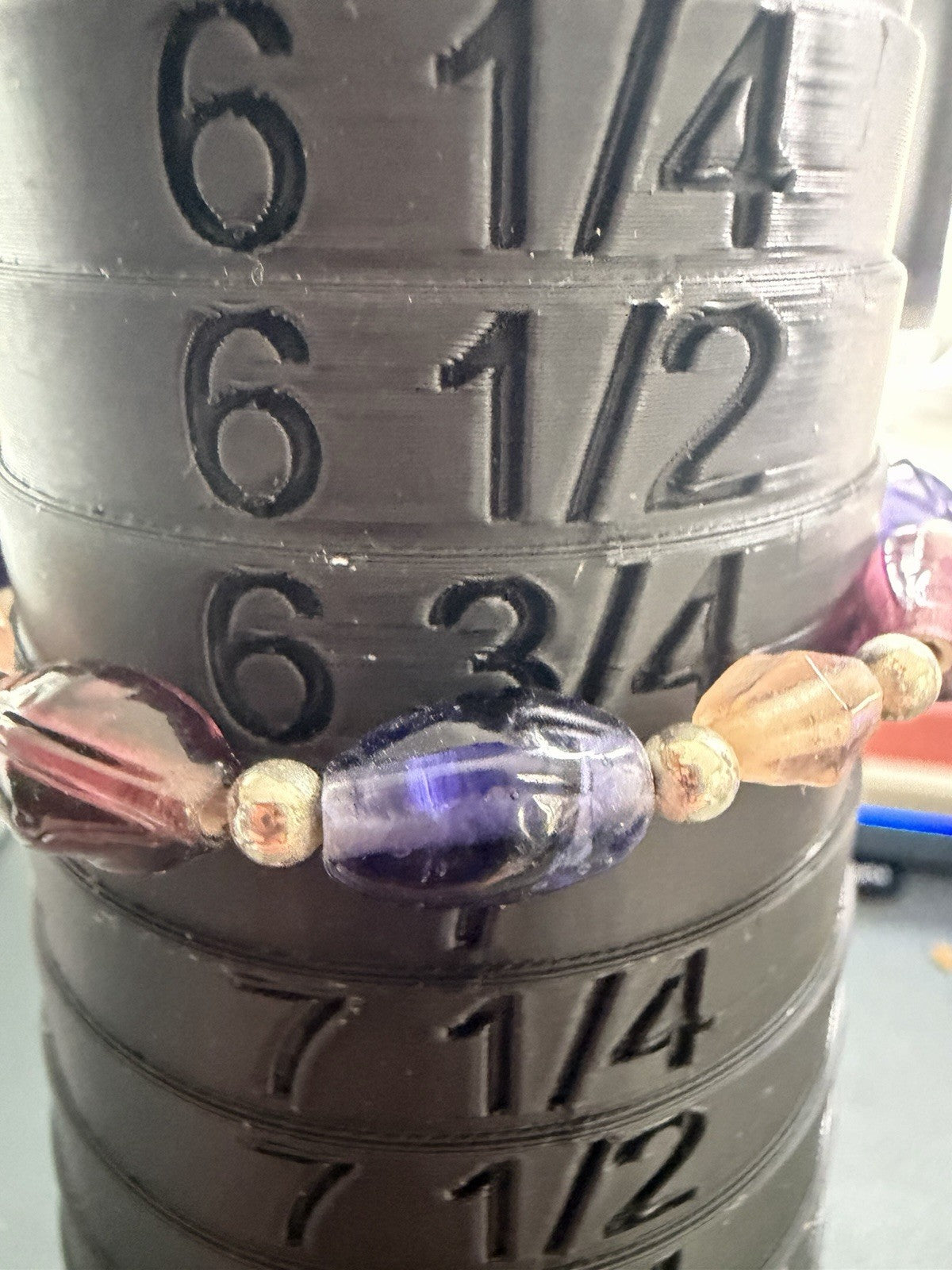 Vintage Sterling Silver-925-Chunky Purple Pink Lavender Stone Bracelet -7 Inch