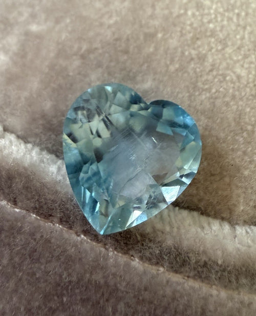 10 Carat 14mm Heart Shape Blue Sky Topaz for Ring or Pendant Loose Gemstone