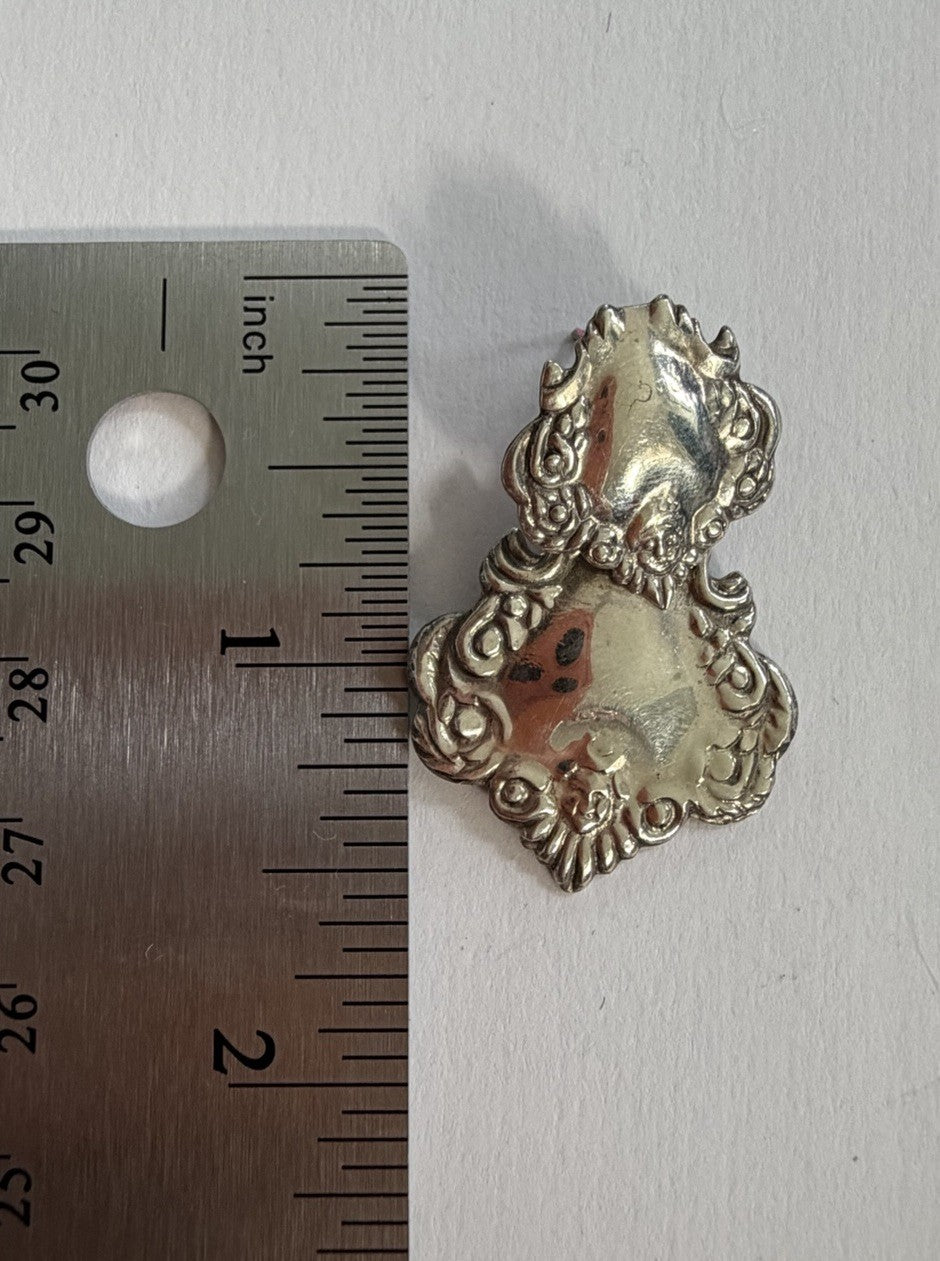 Beautiful vintage Luggage Tag style 925 Ornate sterling sliver drop earrings