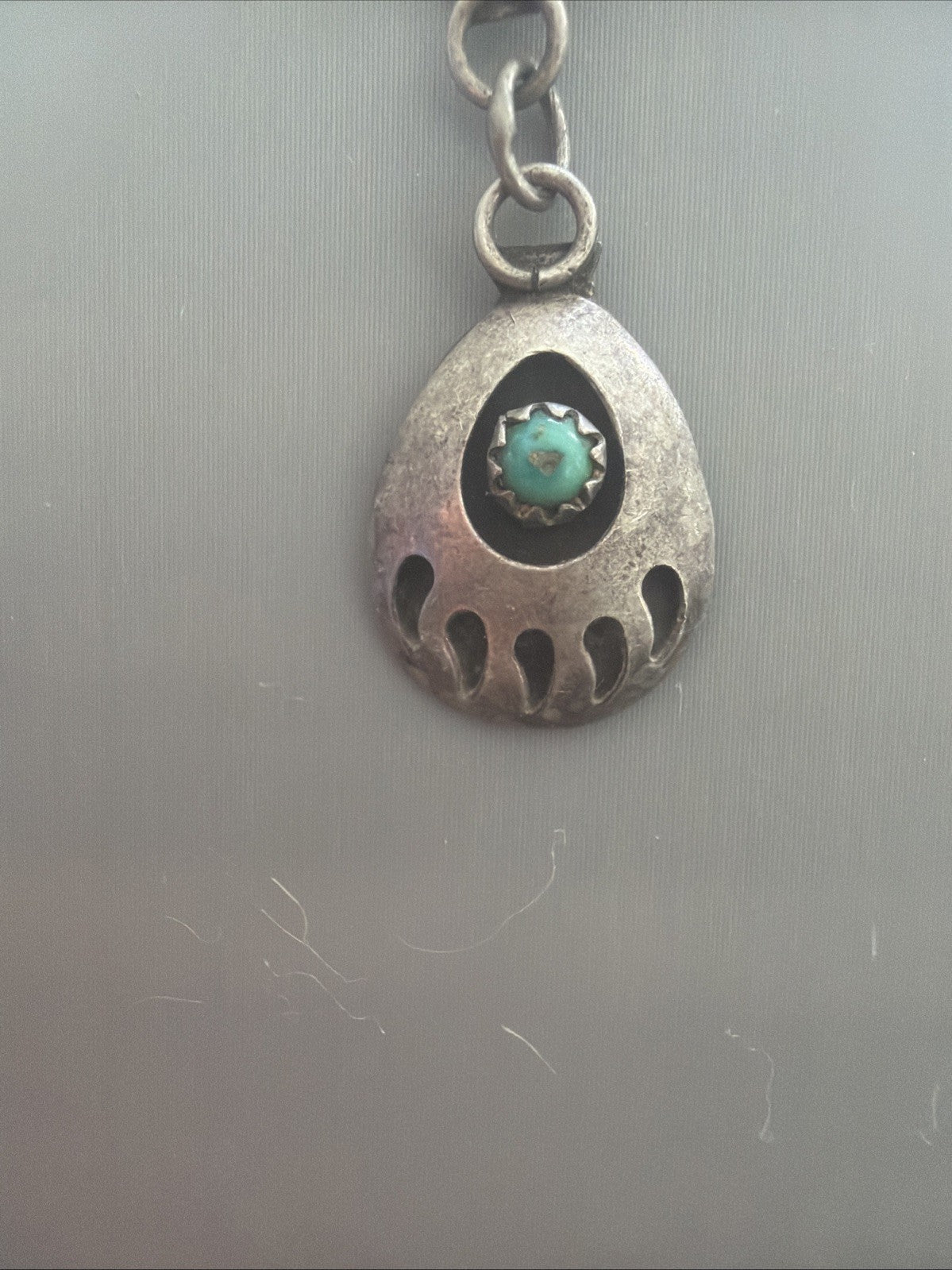 NATIVE AMERICAN STERLING DANGLING DOUBLE BEAR CLAW PIERCED EARRINGS