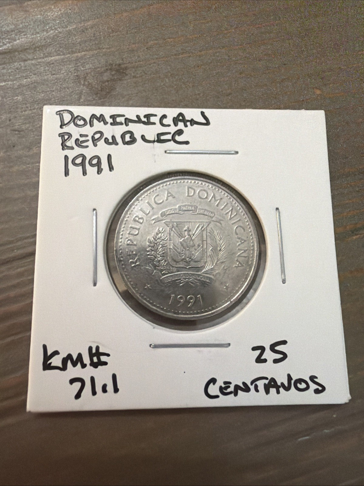 Dominican Republic 1991 25 Centavos Ox & Cart