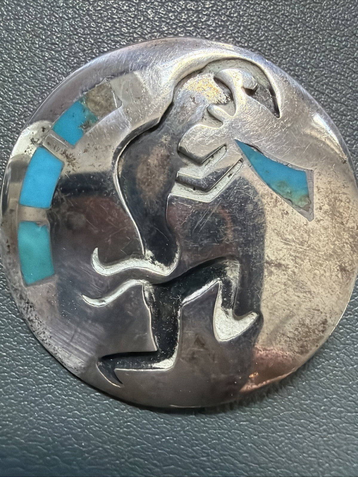 Vtg Sterling (possible EL) Native American Navajo Hopi Kokopelli Pendant/ Brooch