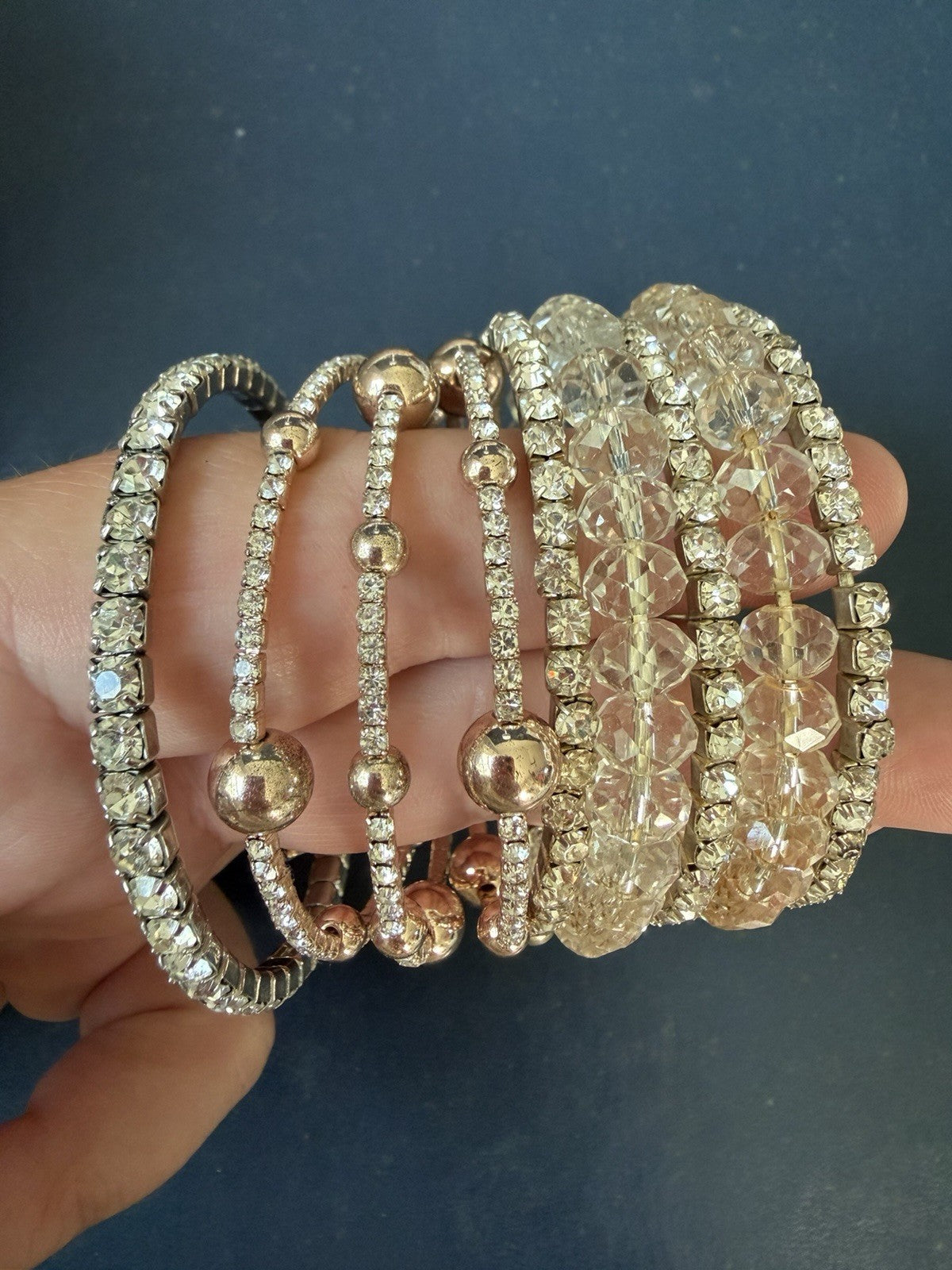 Lot Of 3 Vintage Sparkles Blingy Stretch Bracelets