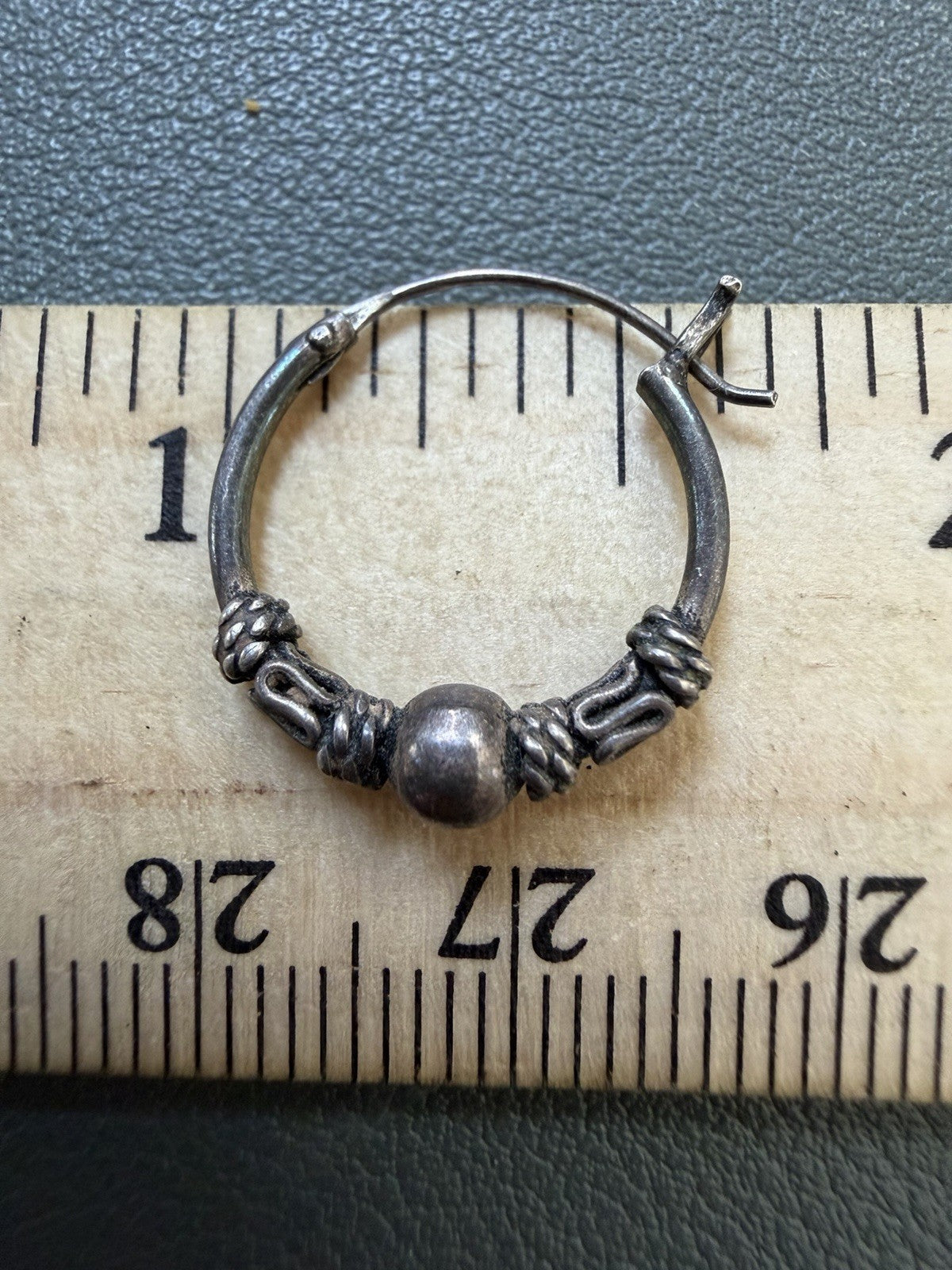 Bali Style 925 Sterling Silver Vintage Dainty Hoop Earrings
