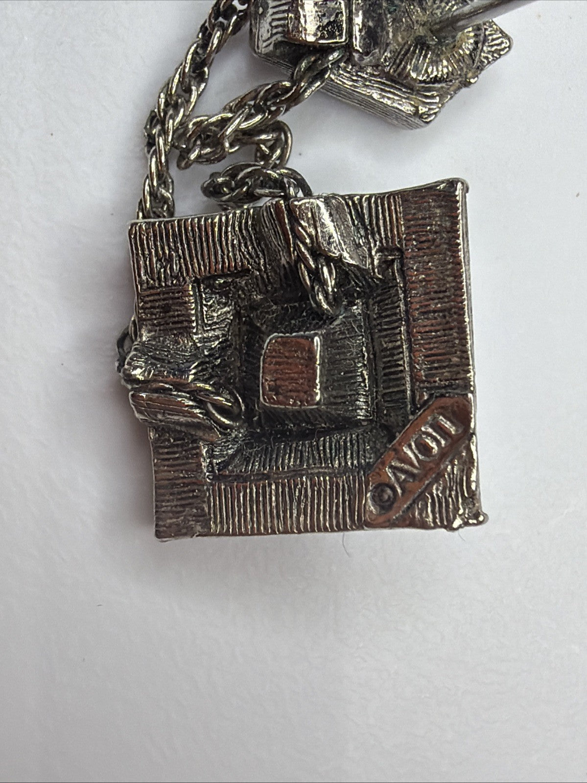 Vintage Avon Earrings Silver Tone Clear Stone Marcasite Dangle Square Pierced