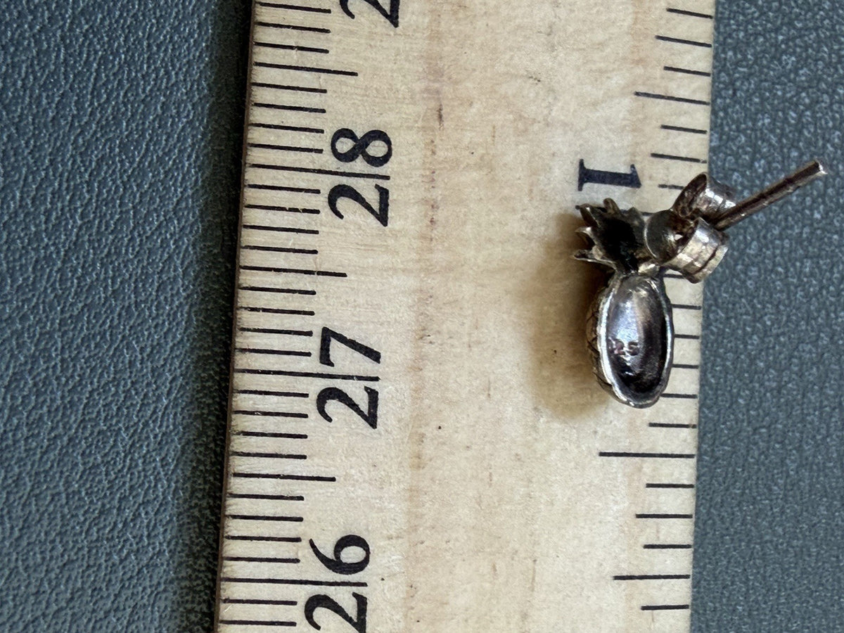 Adorable Petite Sterling silver 925 pineapple earrings .5inch