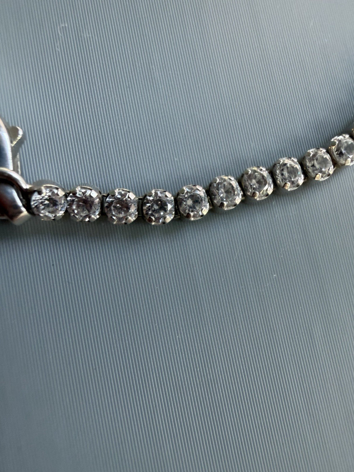 Classic 925 Italy Sterling Silver Round CZ Tennis Bracelet Every Day  Sz 7.25”