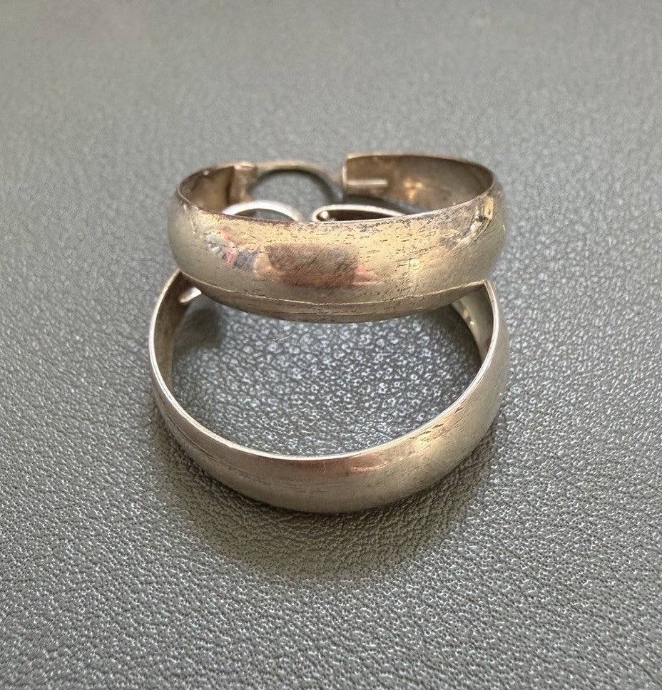 Sterling Silver Hoop Earrings 925 SA Italy Round Snap Closure