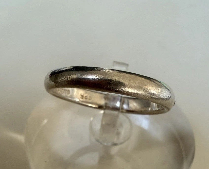 925 Sterling Silver Wedding Band Plain Stacking Ring Sz 7