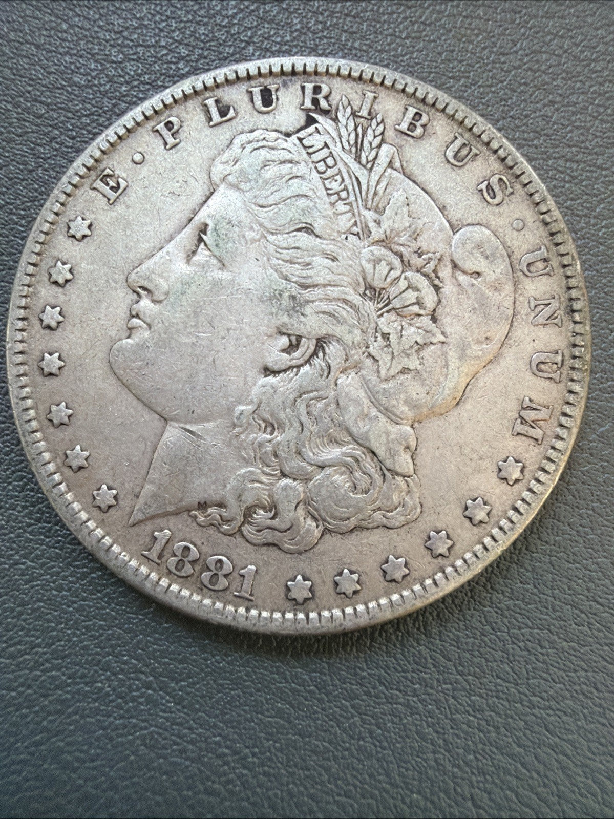 1881 Morgan Silver Dollar $1 90% Silver Philadelphia No Mint Mark Coin - As Is