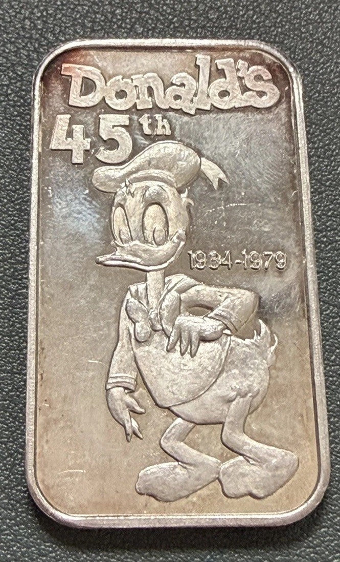RARE Disney Donald Duck  45th Greathouse Productions 1oz .999 Fine Silver #153