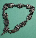 Vintage Native Mexico Sterling Silver 925 Frogs Link Bracelet 6.75