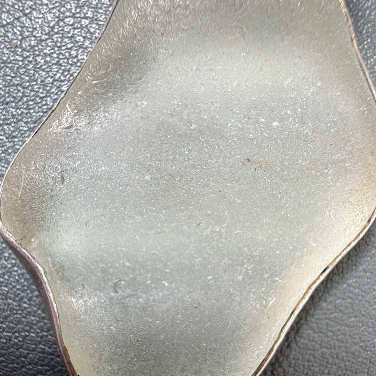 Vintage 925 Sterling Silver Freeform Sea Glass Bezel Set Pendant Signed 