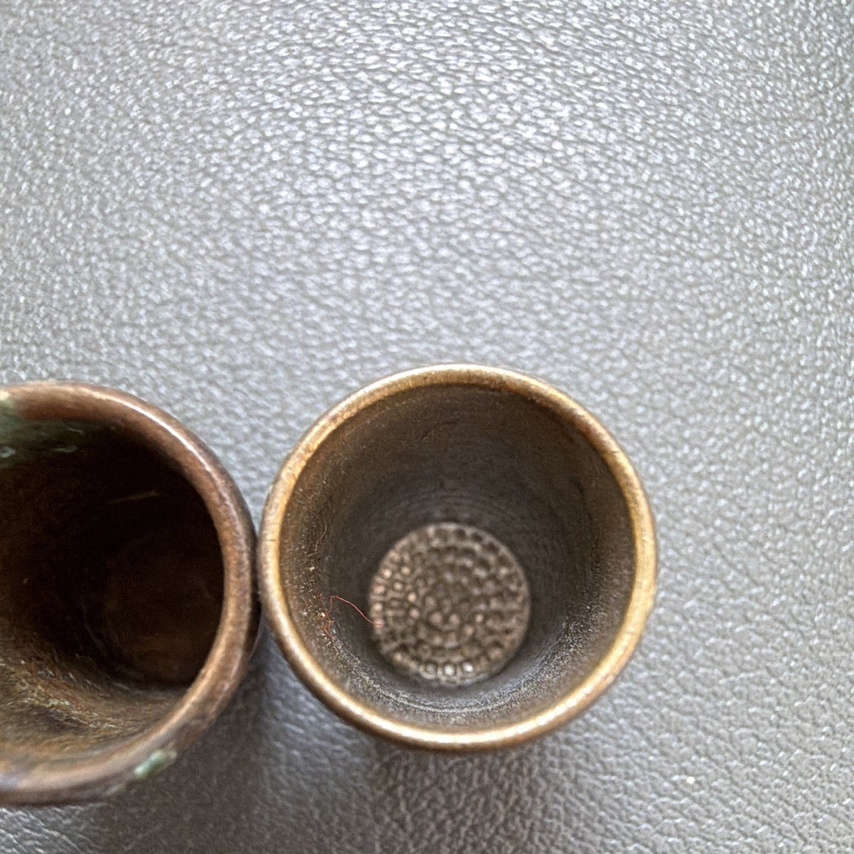 Lot of 2 vintage Mini .6inch Sewing Thimbles collectible 
