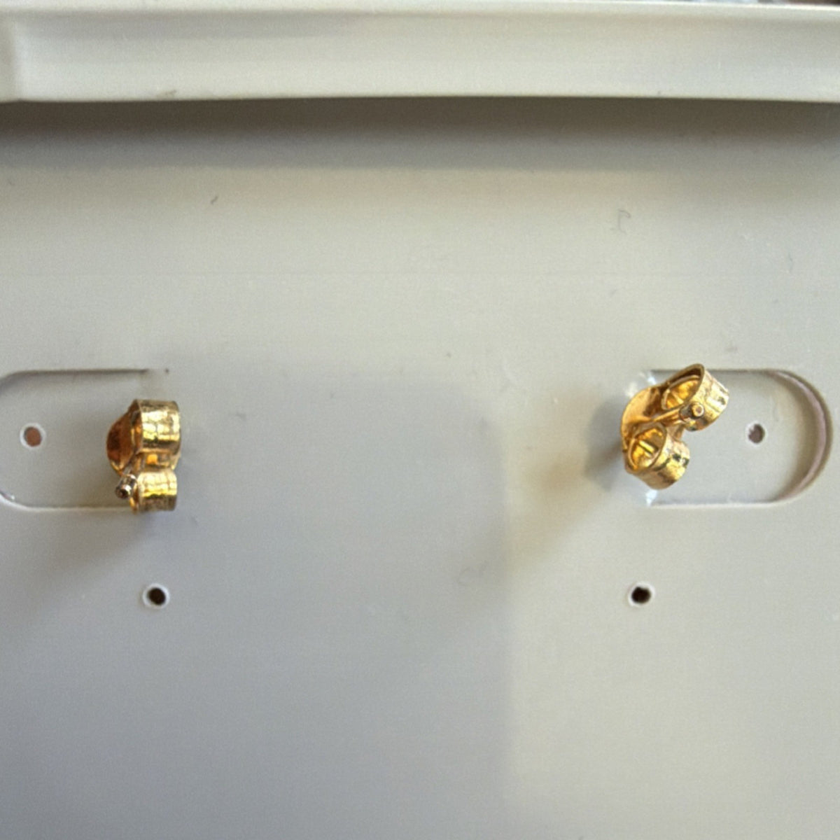 18K Gold Over 925 Sterling Silver Purple CZ Square Stud Earrings Butterfly