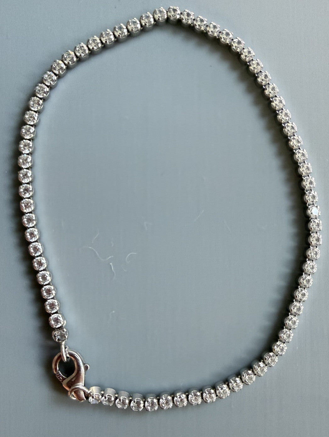 Classic 925 Italy Sterling Silver Round CZ Tennis Bracelet Every Day  Sz 7.25”