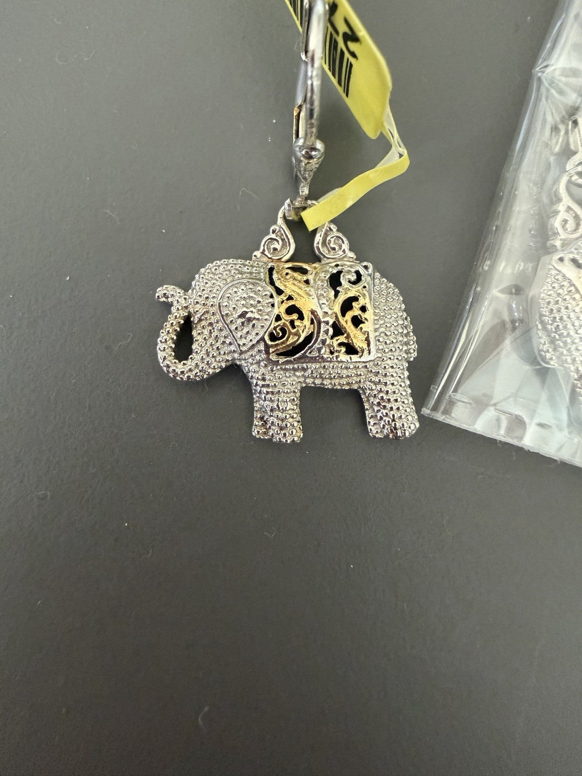 925 sterling silver earrings with filigree Elephants - New In Package