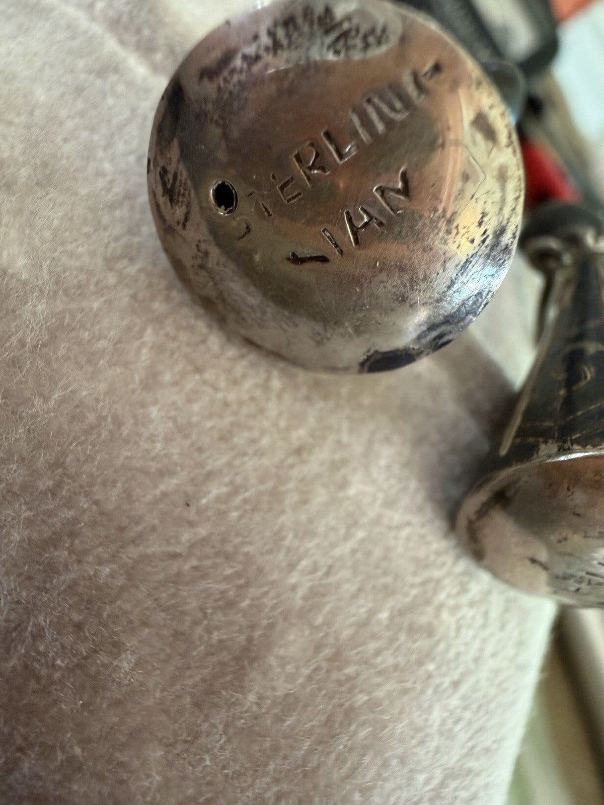 925 Sterling Silver Vintage Siam  Hindu Bell Screw Back Earrings
