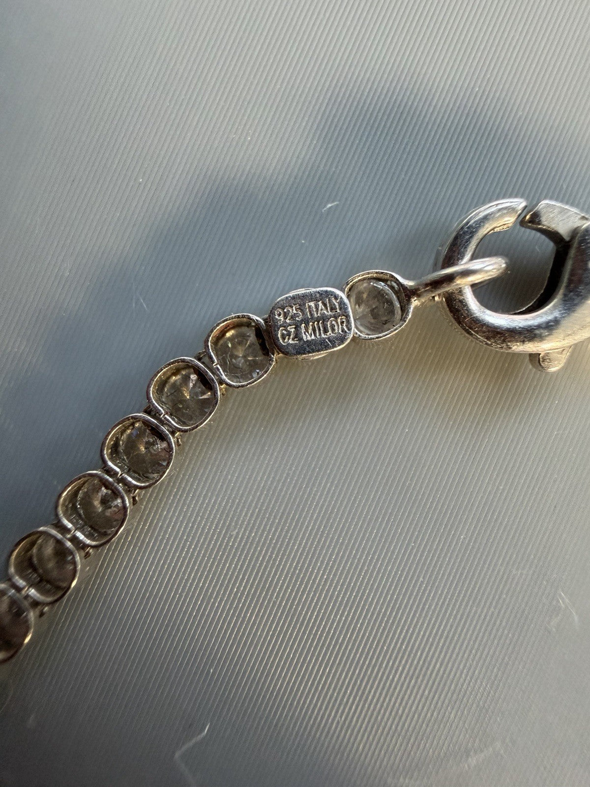 Classic 925 Italy Sterling Silver Round CZ Tennis Bracelet Every Day  Sz 7.25”
