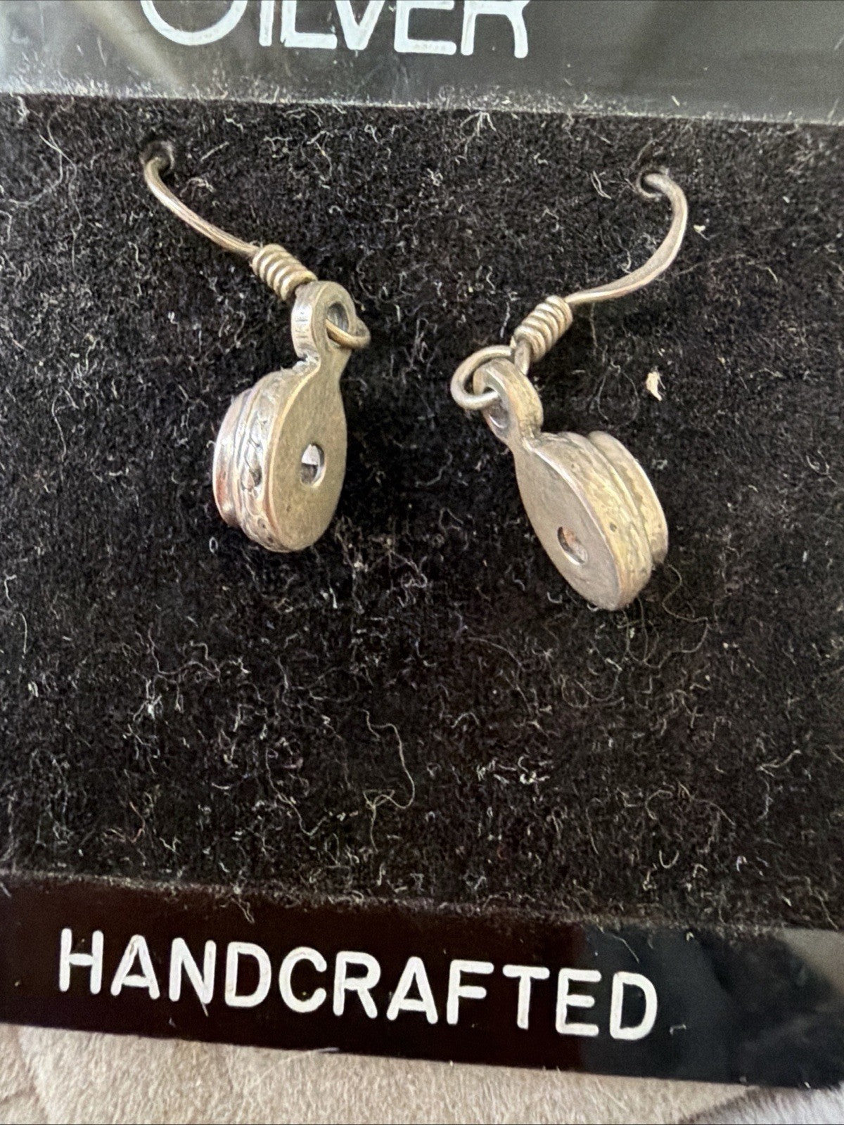 Vintage Native Style sterling silver 925 amethyst dangle earrings