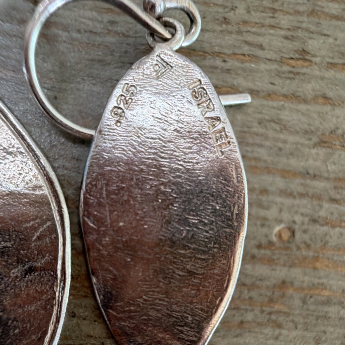 Sterling Silver 925 Dangle Drop Earrings Hook Closure Asymmetrical Israel Signed