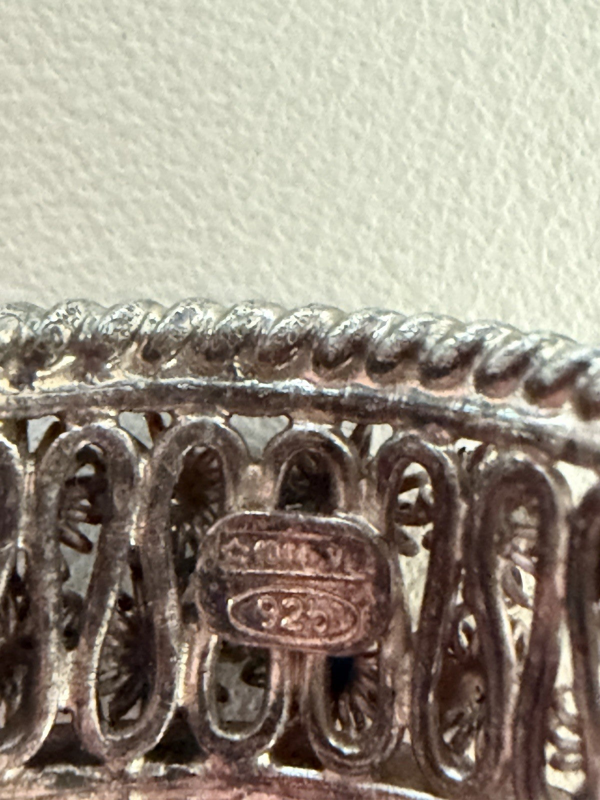 Signed 925 Sterling Silver Wide Open Cuff Band Ring Floral Design Sz 7