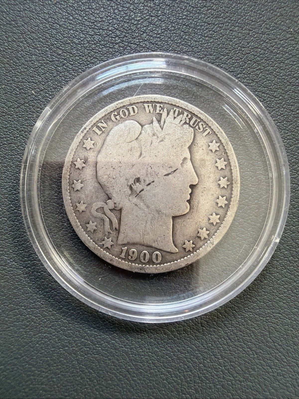 ½ Half Dollar Barber 90% Silver U.S Coin 1900 P Philadelphia 50C As Is W/ Case
