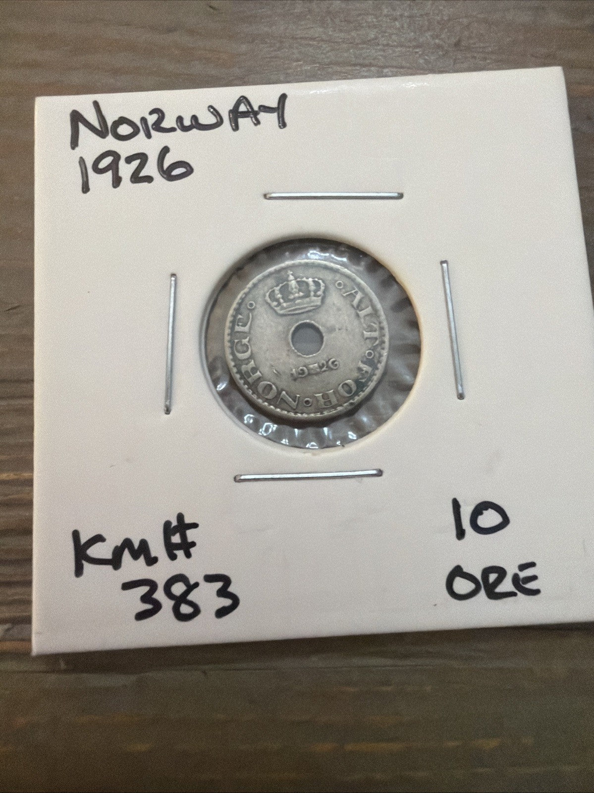 Vintage 1926 10 Ore Norwegian Small Coin, Norway 