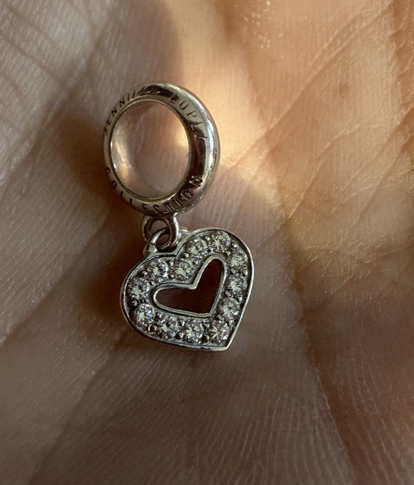 JLO Endless Sterling Silver 925 CZ Heart Charm Or Pendant