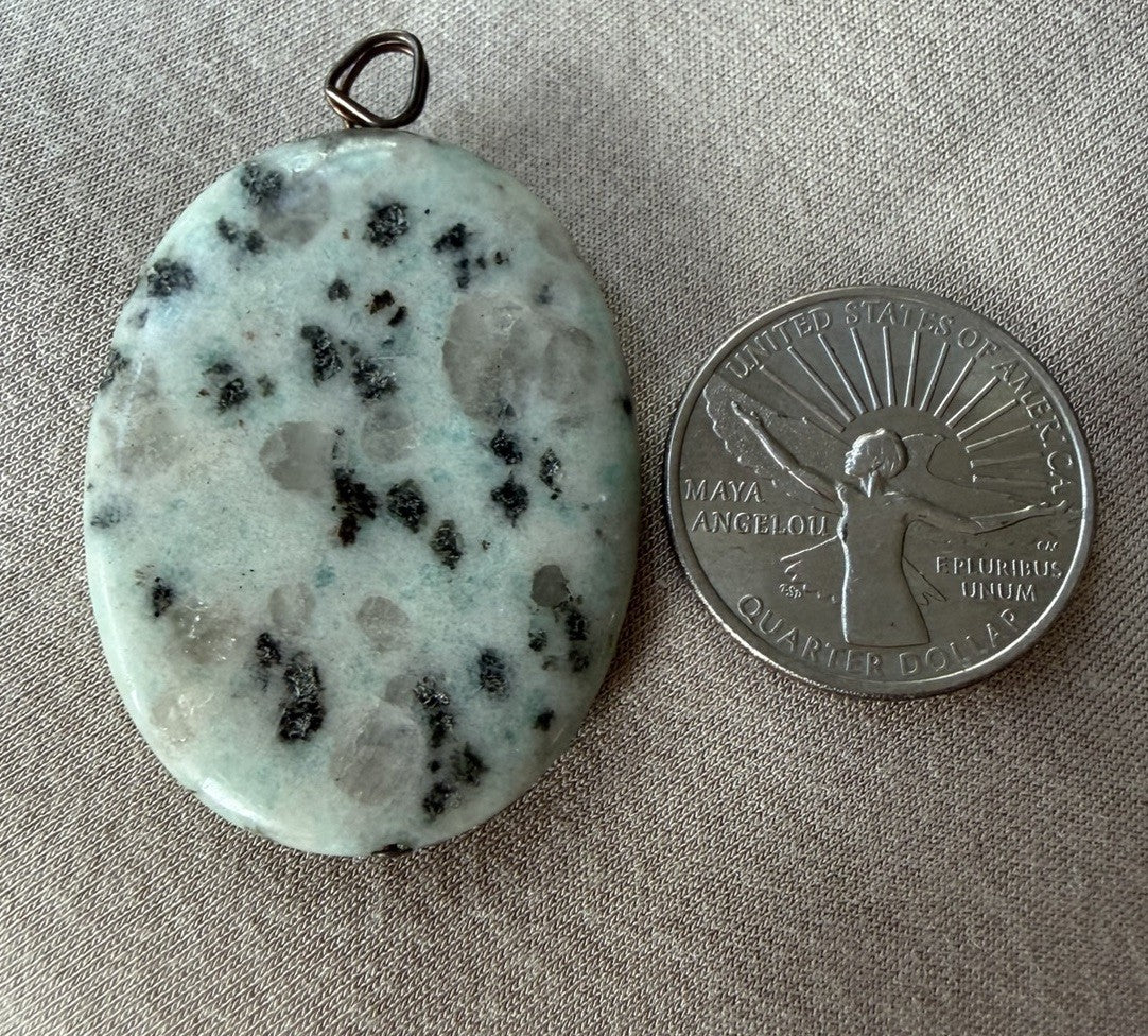 Vintage Kiwi Jasper Pendant Handmade Artisan