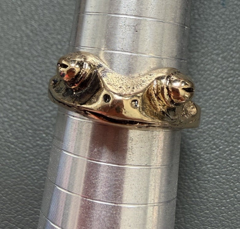 Gold Toned Adjustable Frog Ring