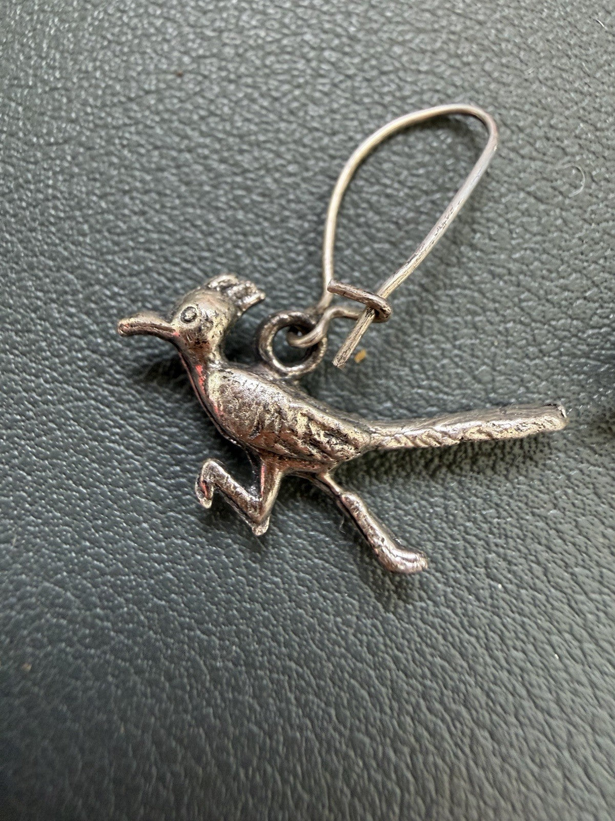 Vintage Sterling Silver Road Runner Bird Dangle Earrings