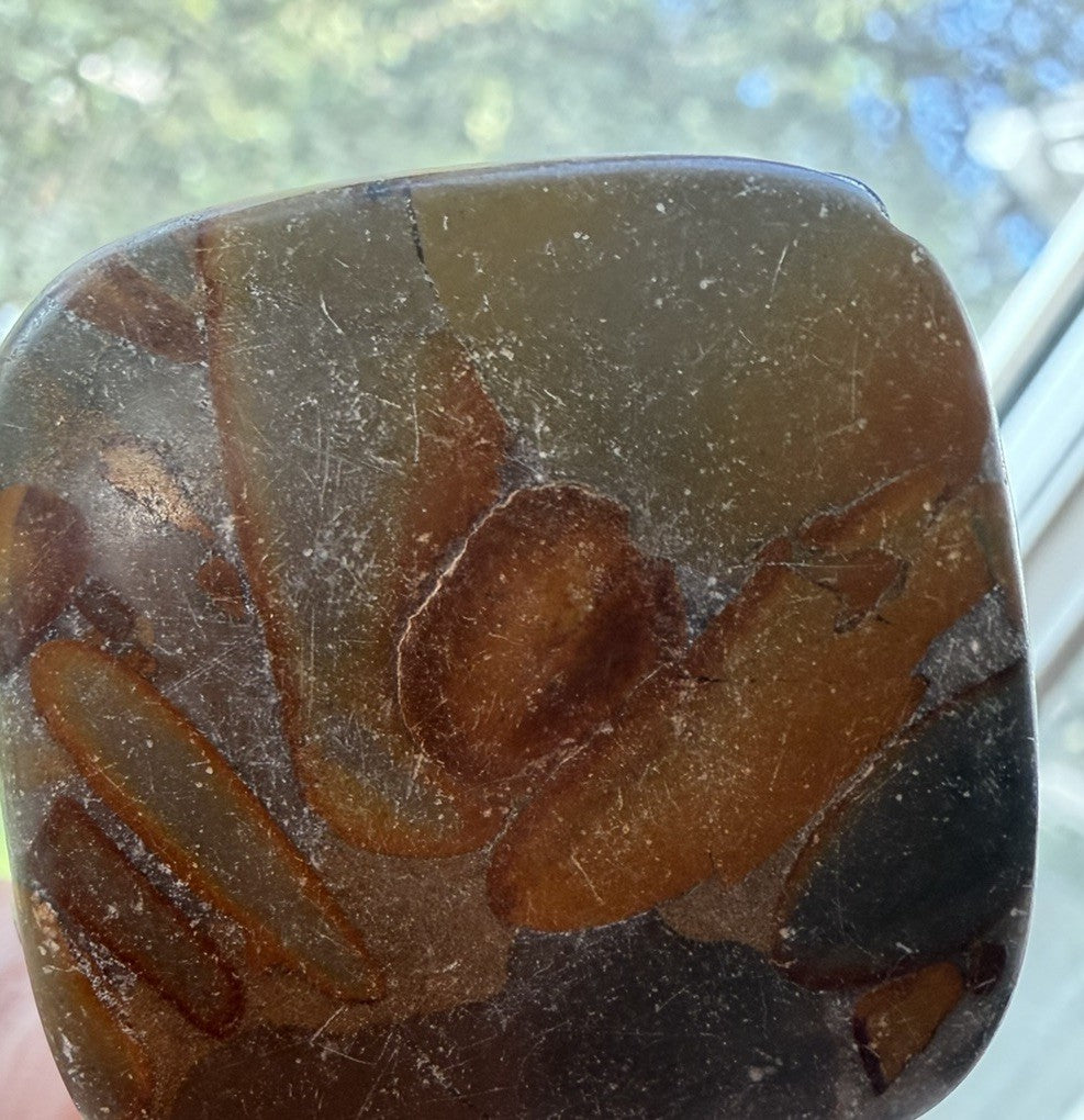 Gorgeous Natural Jasper Handmade Pendant Large stone wrapped in Ribboned Wire
