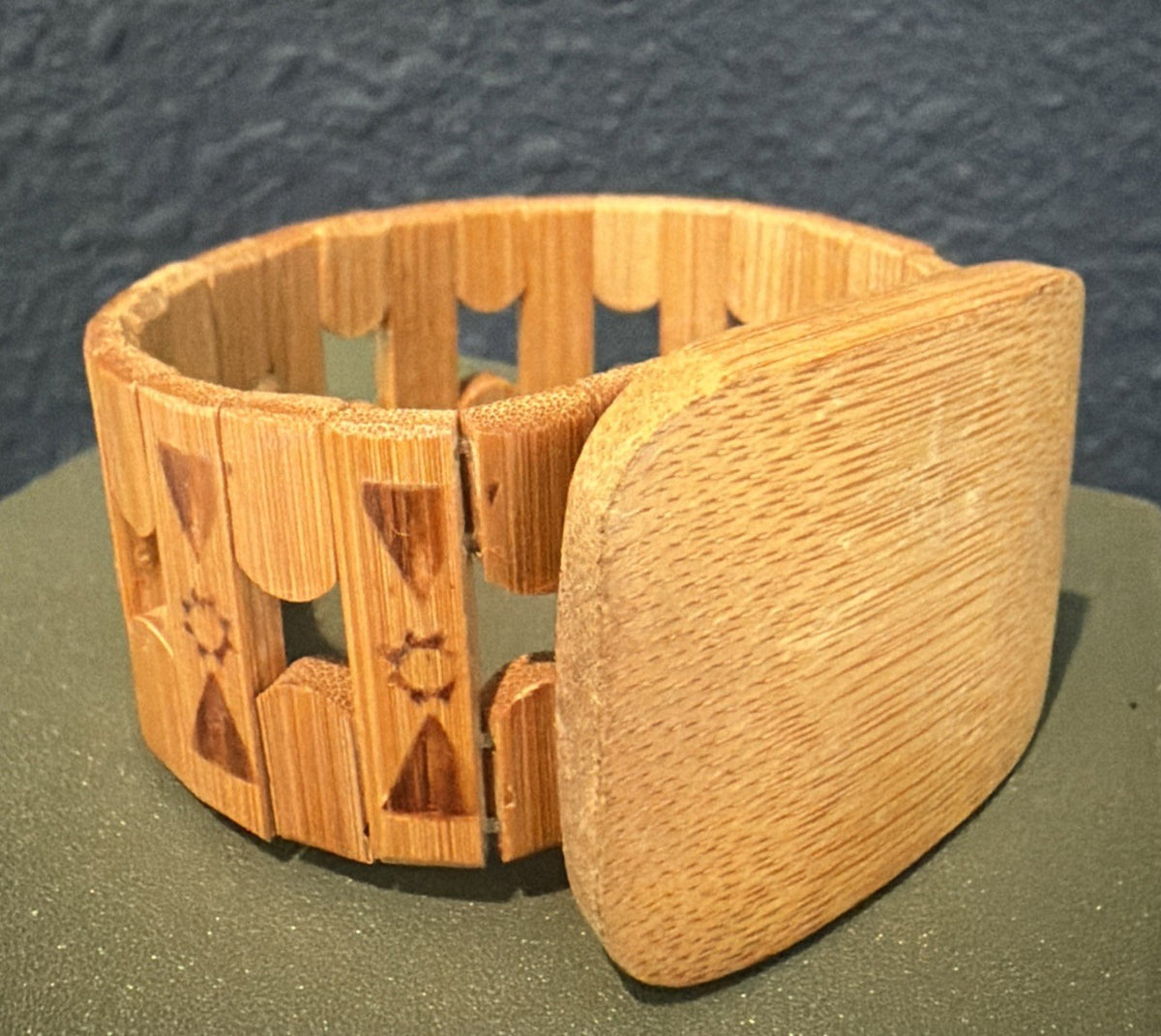Wooden Handmade Bamboo (?) link Bracelet