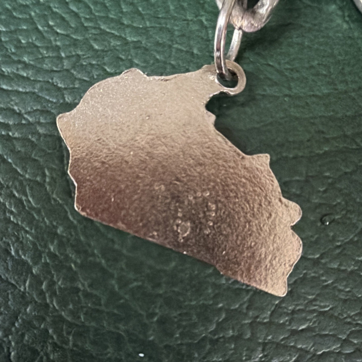Kentucky State Charm Red Enamel Metal Silver