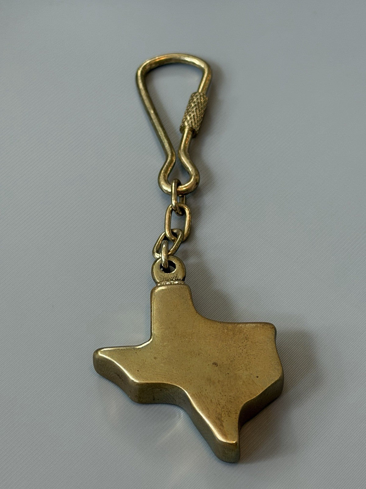Vintage  TEXAS State Keychain Solid Brass  59g