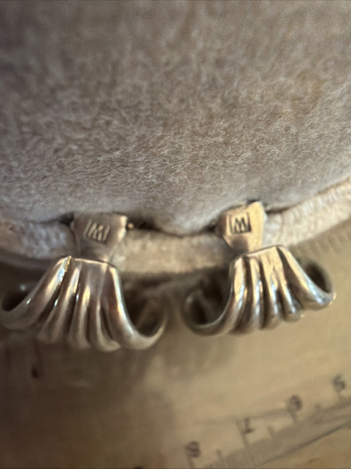 Vintage Art Deco Large Chunky Solid Sterling Silver 925 Clip on Earrings Signed