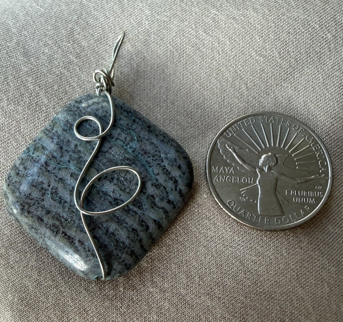 Beautiful Large Vintage  Blue  Trolleite Pendant