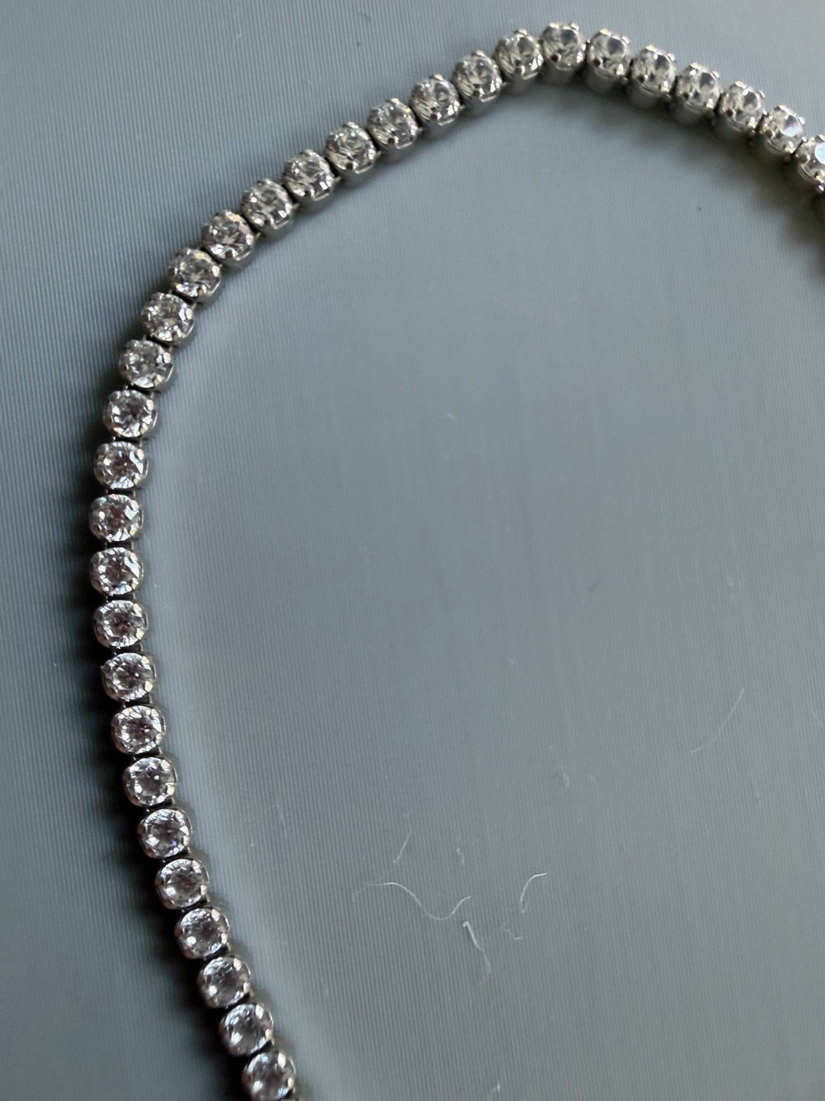 Classic 925 Italy Sterling Silver Round CZ Tennis Bracelet Every Day  Sz 7.25”