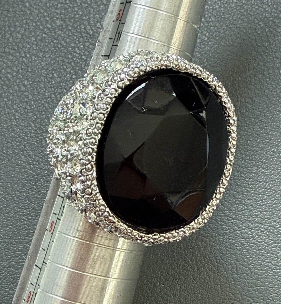 Vtg Ring KJL KENNETH LANE Art Deco Revival Tall Dome Chunky Jewelry